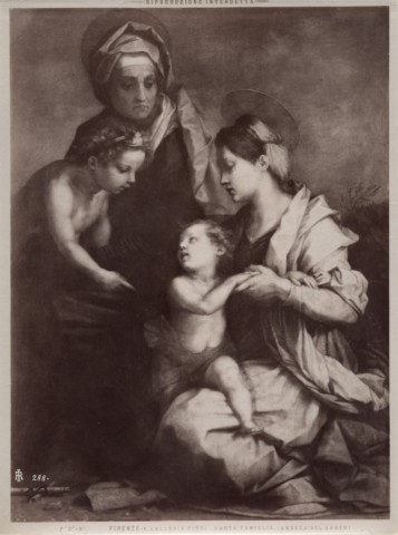 Alinari, Fratelli — Firenze - R. Galleria Pitti. Santa Famiglia. (Andrea del Sarto). — insieme
